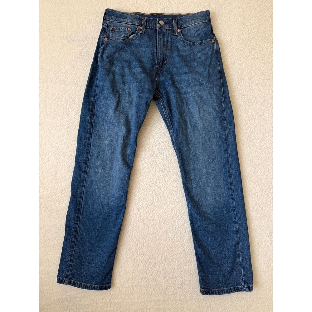 Levis 505 Jeans Mens 30x30 Blue Straight Stretch Denim Medium Wash 00505-3171